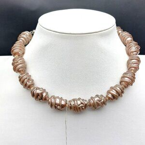 Vintage Japan Lampwork Glass Bead Necklace 13-16" Adjustable Choker